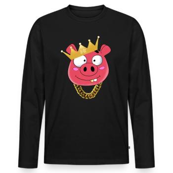 Bonne année 2023 Chemise Année du T-Shirt Cochon - T-shirt manches longues Premium bio Homme - noir - Devant - Nico (187cm)