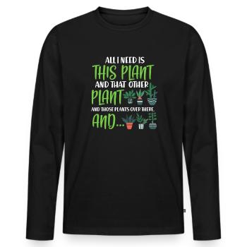 Garten - Männer Premium Bio Langarmshirt - Schwarz - Vorne - Nico (187cm)