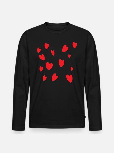 Des coeurs - T-shirt manches longues Premium bio Homme - noir