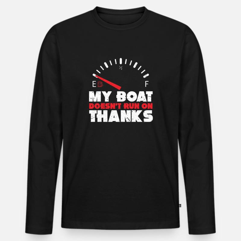 Boot - Männer Premium Bio Langarmshirt - Schwarz