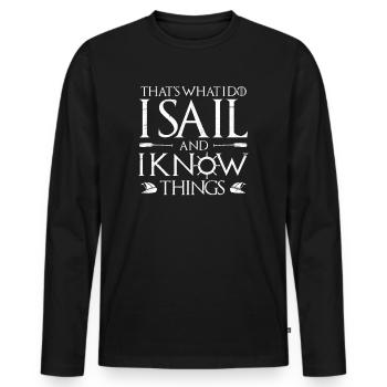 sailboat - Men's Premium Organic Long Sleeve Shirt - black - Front - Nico (187cm)