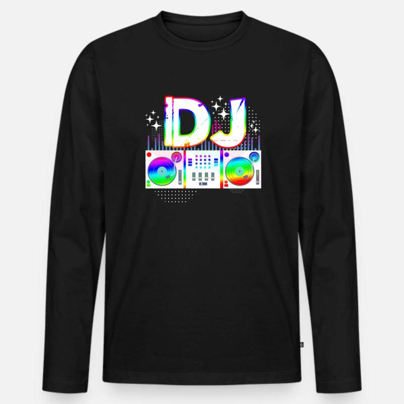 DJ - Männer Premium Bio Langarmshirt - Schwarz