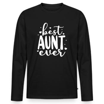 aunt - Men's Premium Organic Long Sleeve Shirt - black - Front - Nico (187cm)