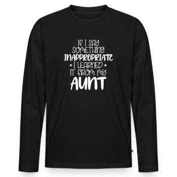 aunt - Men's Premium Organic Long Sleeve Shirt - black - Front - Nico (187cm)