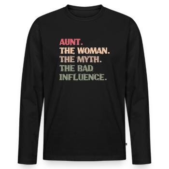 aunt - Men's Premium Organic Long Sleeve Shirt - black - Front - Nico (187cm)