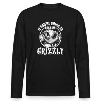 Grizzly bear - Men's Premium Organic Long Sleeve Shirt - black - Front - Nico (187cm)