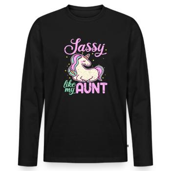aunt - Men's Premium Organic Long Sleeve Shirt - black - Front - Nico (187cm)