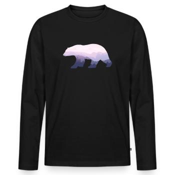 Bär Bear Bären Berge Braunbär Grizzly Geschenk - Männer Premium Bio Langarmshirt - Schwarz - Vorne - Nico (187cm)