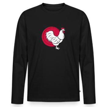 chicken - Men's Premium Organic Long Sleeve Shirt - black - Front - Nico (187cm)