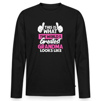 Grandmother granny grandmother grandson mom gift - Men's Premium Organic Long Sleeve Shirt - black - Front - Nico (187cm)
