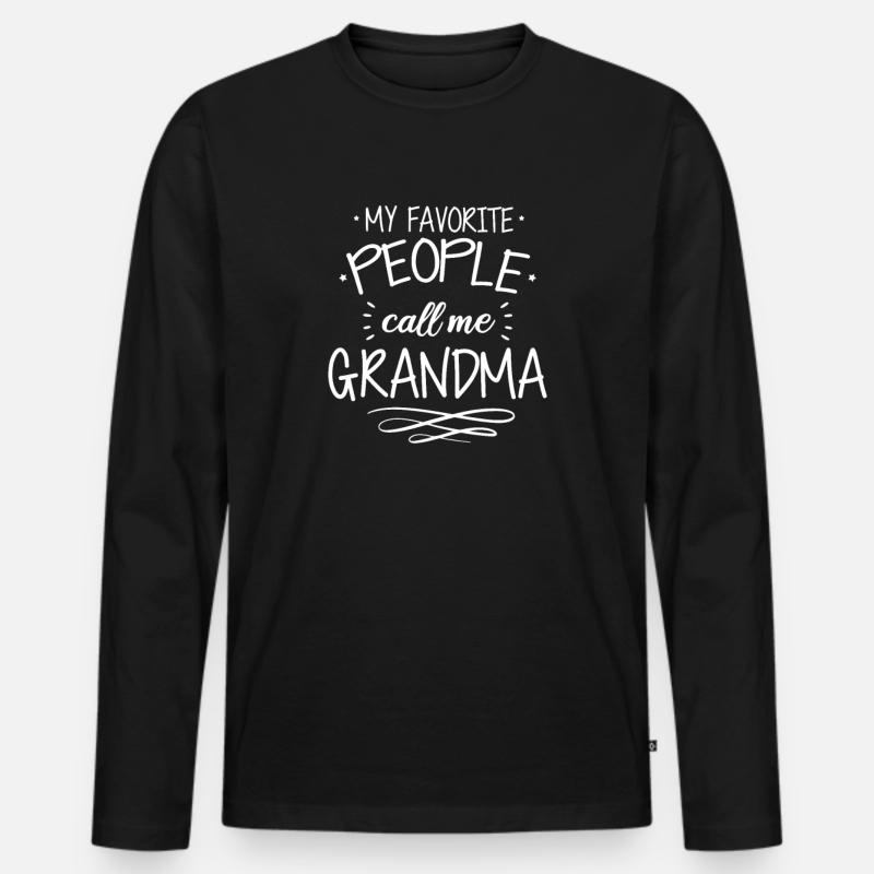 Großmutter - Männer Premium Bio Langarmshirt - Schwarz