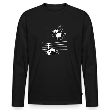 Panda Wrestling - Männer Premium Bio Langarmshirt - Schwarz - Vorne - Nico (187cm)