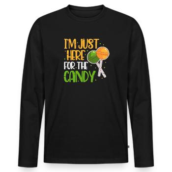 Halloween Süssigkeiten Lolli Süsses Saures - Männer Premium Bio Langarmshirt - Schwarz - Vorne - Nico (187cm)