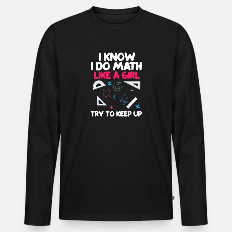 Mathe - Männer Premium Bio Langarmshirt - Schwarz