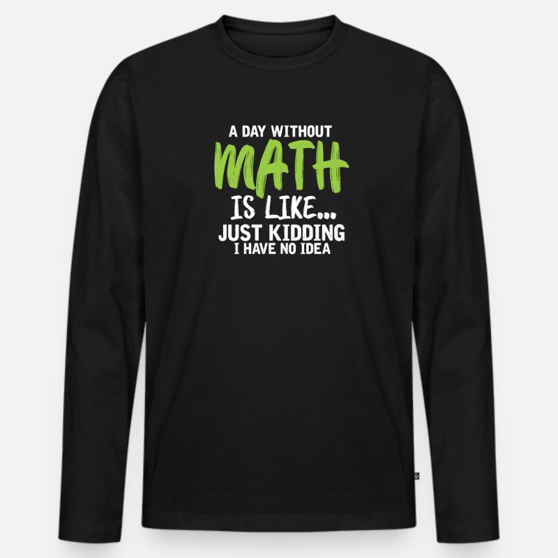 Mathe - Männer Premium Bio Langarmshirt - Schwarz