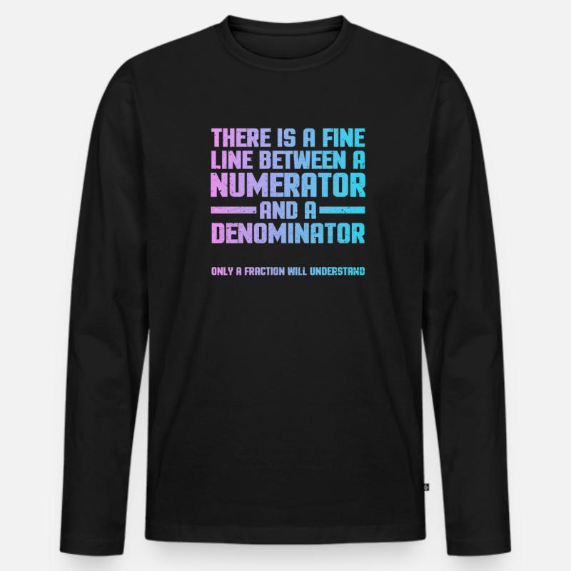Mathe - Männer Premium Bio Langarmshirt - Schwarz