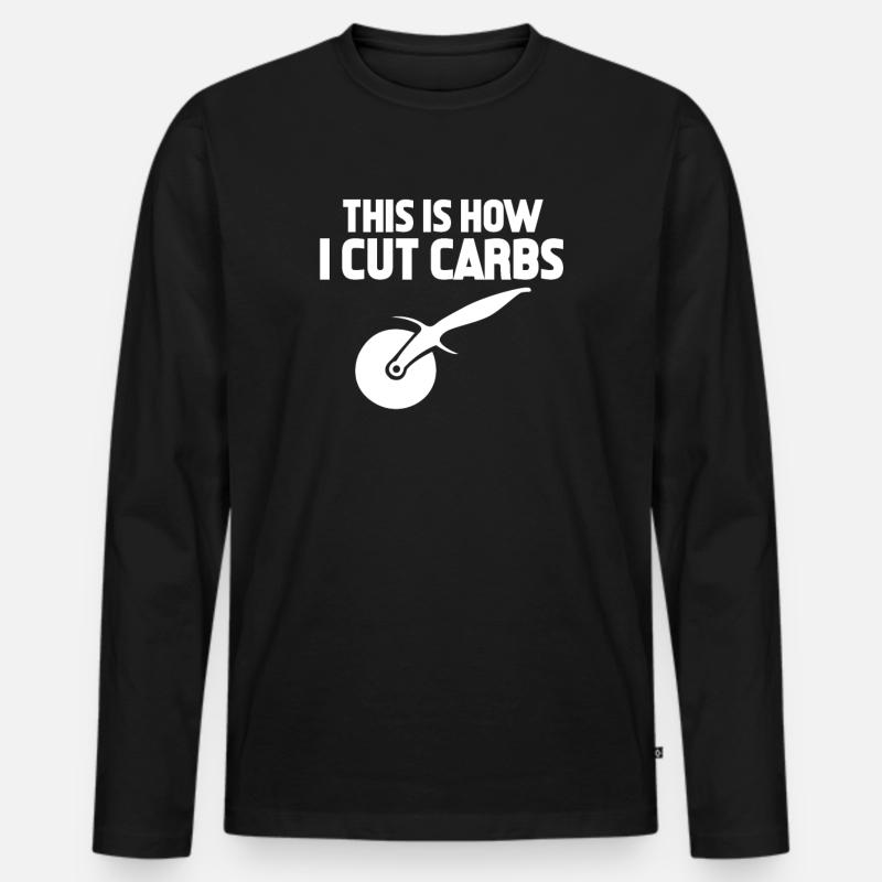 Pizza - Männer Premium Bio Langarmshirt - Schwarz