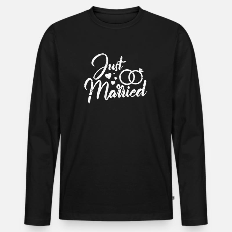 Hochzeit - Männer Premium Bio Langarmshirt - Schwarz