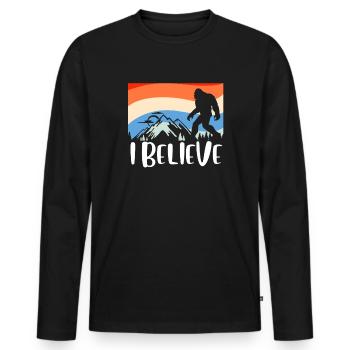 Bigfoot - Men's Premium Organic Long Sleeve Shirt - black - Front - Nico (187cm)