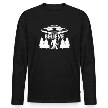 Bigfoot - Men's Premium Organic Long Sleeve Shirt - black - Front - Nico (187cm)