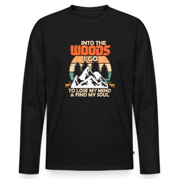 Cadeau de garde forestier des arbres de l'arbre de Holt - T-shirt manches longues Premium bio Homme - noir - Devant - Nico (187cm)