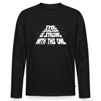 Sarkasmus - Männer Premium Bio Langarmshirt - Schwarz - Vorne - Nico (187cm)