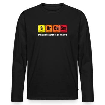Sarkasmus - Männer Premium Bio Langarmshirt - Schwarz - Vorne - Nico (187cm)