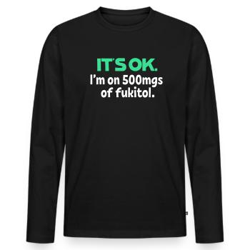 Sarkasmus - Männer Premium Bio Langarmshirt - Schwarz - Vorne - Nico (187cm)