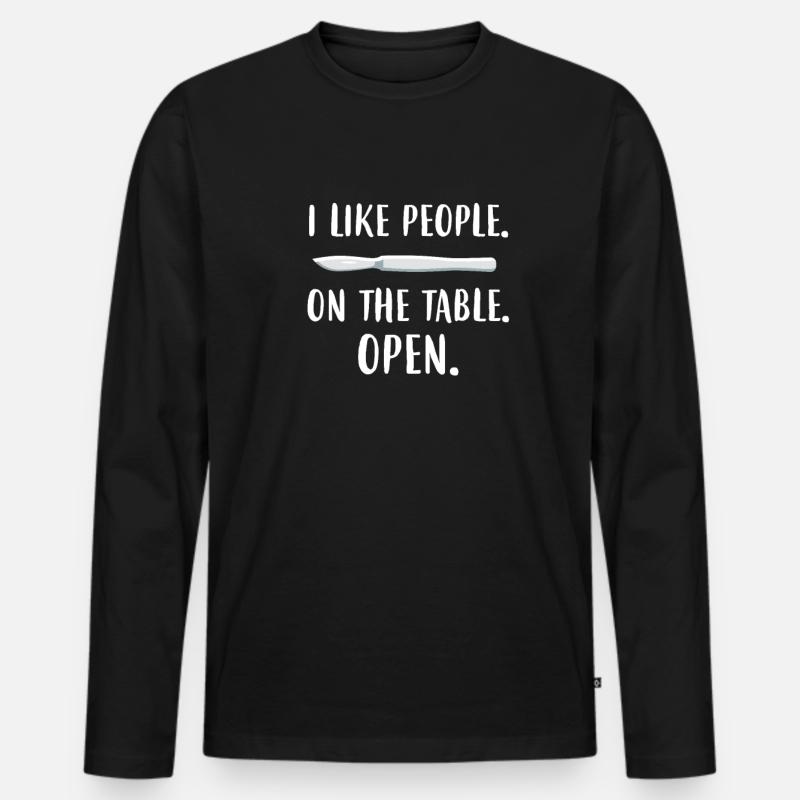 Chirurg - Männer Premium Bio Langarmshirt - Schwarz