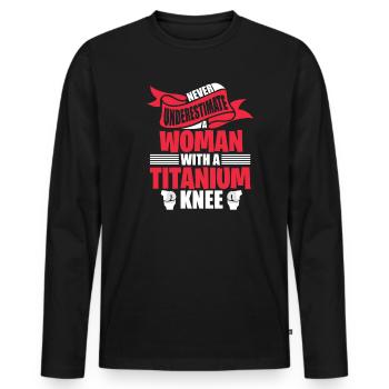 Chirurgie du genou patient grand-mère titane OP - T-shirt manches longues Premium bio Homme - noir - Devant - Nico (187cm)