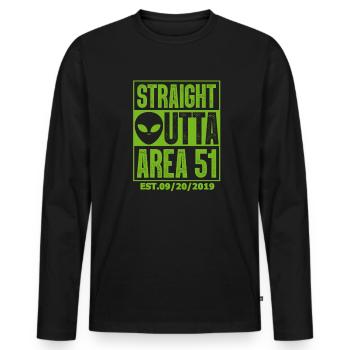 Storm Area 51 - Männer Premium Bio Langarmshirt - Schwarz - Vorne - Nico (187cm)