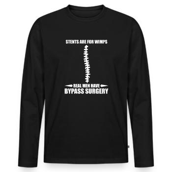 Opération Bypass Surgery Physio OP Gift - T-shirt manches longues Premium bio Homme - noir - Devant - Nico (187cm)