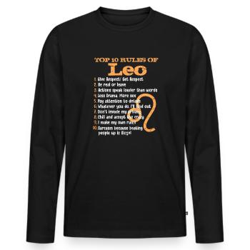 Zodiac Leo Zodiac Zodiac Leo - T-shirt manches longues Premium bio Homme - noir - Devant - Nico (187cm)
