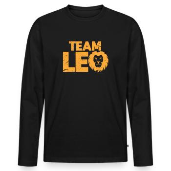 Zodiac Leo - T-shirt manches longues Premium bio Homme - noir - Devant - Nico (187cm)