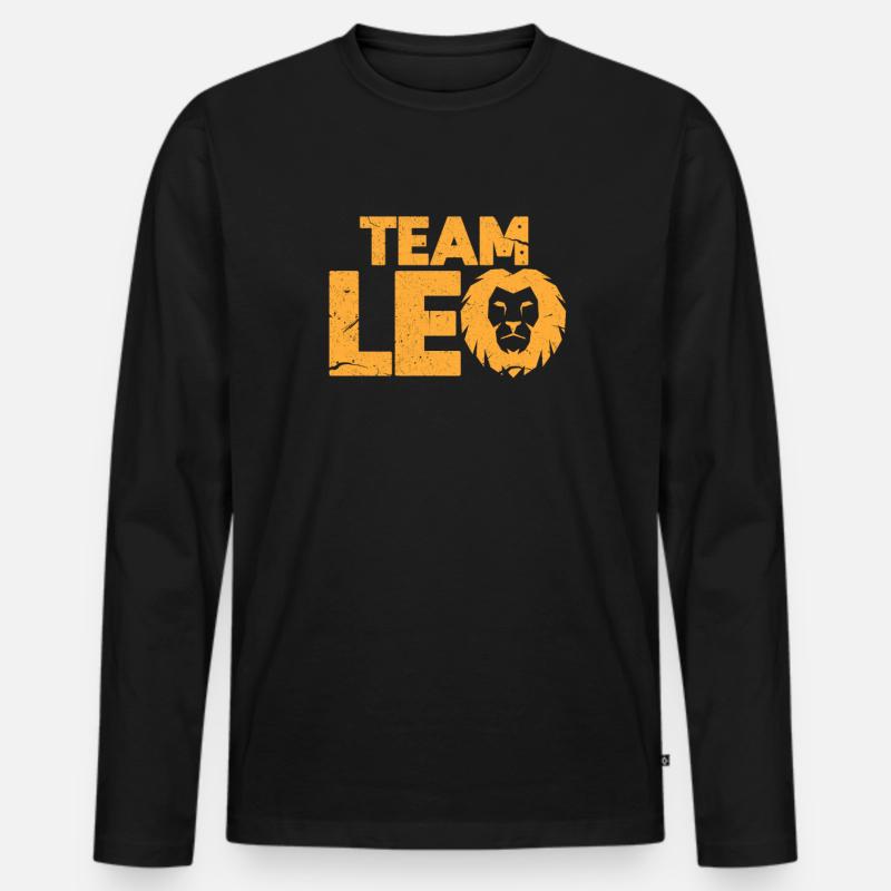 Sternzeichen Löwe - Männer Premium Bio Langarmshirt - Schwarz