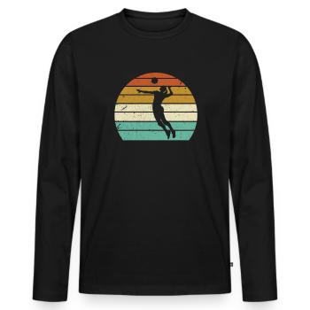 Volley Beach Volleyball Beach Volleyball Gift - Men's Premium Organic Long Sleeve Shirt - black - Front - Nico (187cm)