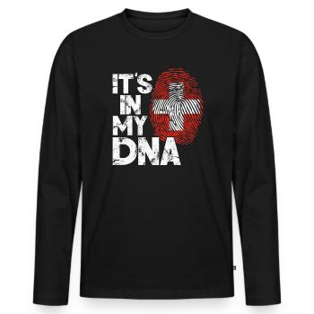 Switzerland Switzerland Gift - Men's Premium Organic Long Sleeve Shirt - black - Front - Nico (187cm)