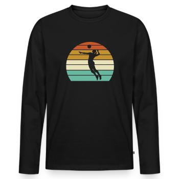 Volleyball Retro - Men's Premium Organic Long Sleeve Shirt - black - Front - Nico (187cm)