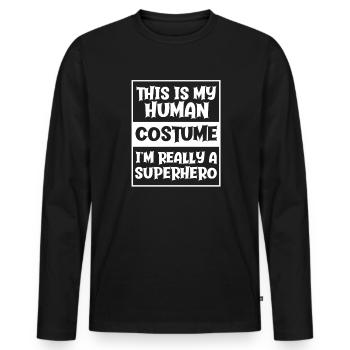 Halloween superhero superhero costume gift - Men's Premium Organic Long Sleeve Shirt - black - Front - Nico (187cm)