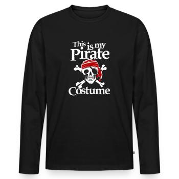 Halloween pirate pirate head pirate skull - Men's Premium Organic Long Sleeve Shirt - black - Front - Nico (187cm)