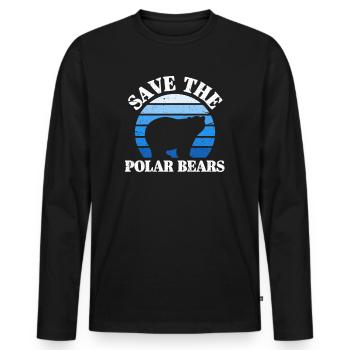 Polar bear - Men's Premium Organic Long Sleeve Shirt - black - Front - Nico (187cm)
