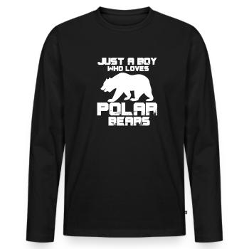 Polar Bear Boy Polar Bear Polar Bear Bear Gift - Men's Premium Organic Long Sleeve Shirt - black - Front - Nico (187cm)
