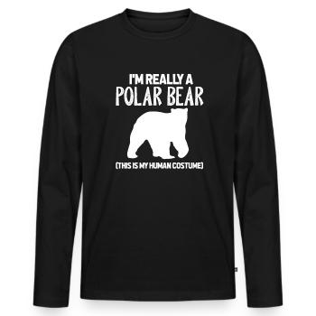 Polar Bear Polar Bear Polar Bear Bear Costume Gift - Men's Premium Organic Long Sleeve Shirt - black - Front - Nico (187cm)