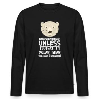 Polar bear - Men's Premium Organic Long Sleeve Shirt - black - Front - Nico (187cm)