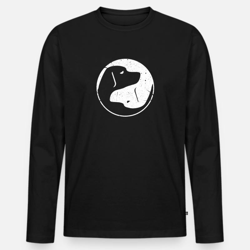 Hundeliebe - Männer Premium Bio Langarmshirt - Schwarz