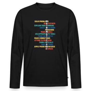 Mathe - Männer Premium Bio Langarmshirt - Schwarz - Vorne - Nico (187cm)