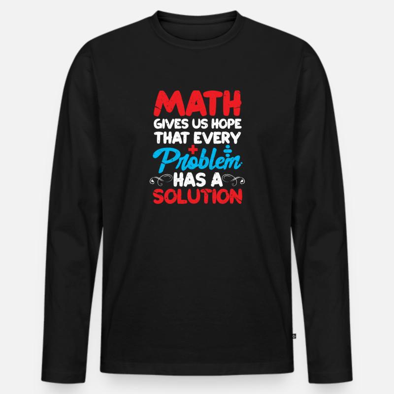 Mathe - Männer Premium Bio Langarmshirt - Schwarz