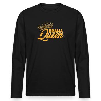 Drama Queen - Men's Premium Organic Long Sleeve Shirt - black - Front - Nico (187cm)
