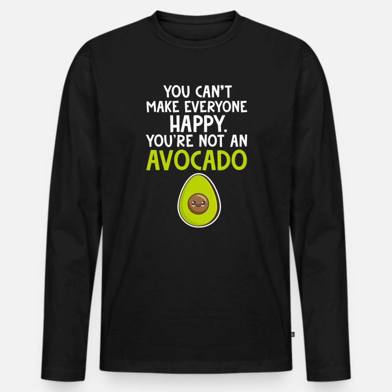 Avocado - Männer Premium Bio Langarmshirt - Schwarz