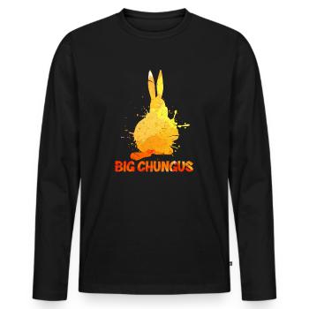Big Chungus - Männer Premium Bio Langarmshirt - Schwarz - Vorne - Nico (187cm)